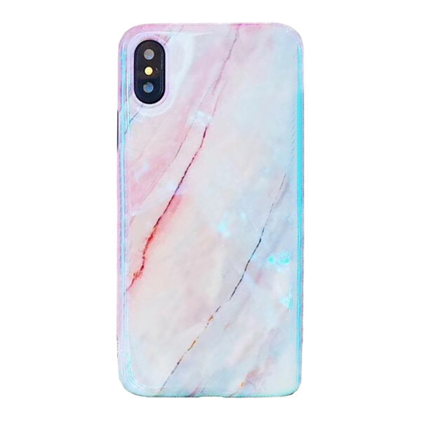 

Чехол накладка на iPhone 6/6s зеркальный белый мрамор , плотный силикон