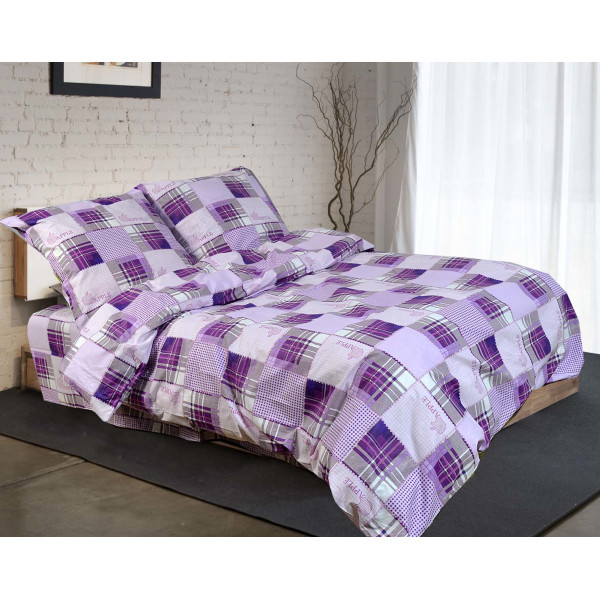 

Уютная Жизнь Двуспальный 180x215 Фиолетовая клетка