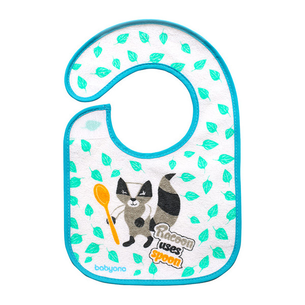 

Махровый водонепроницаемый нагрудник I EAT AND I GROW Babyono Енот (831)