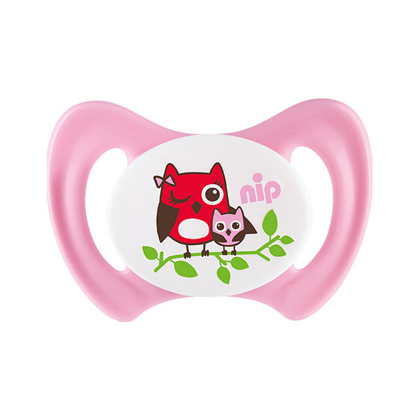 

Силиконовая пустышка Nip Miss Denti №1, 0-6 мес. Розовая (31800)