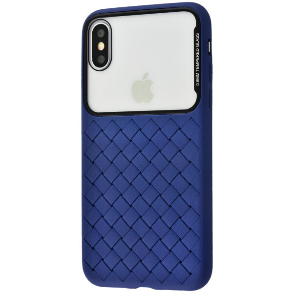 

Чехол-накладка Baseus Glass Weaving Case (Tempering Glass+TPU) iPhone X/Xs blue