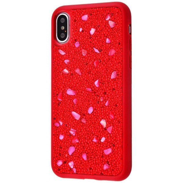 

Чехол-накладка Bling World Pearl Diamonds (TPU) iPhone Xs Max red