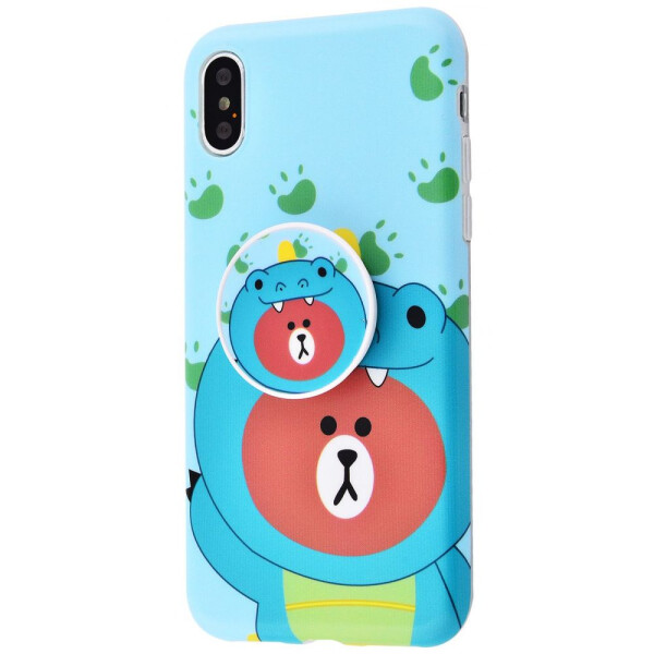 

Чехол-накладка Cute Bear Imd case with pop socket iPhone Xs Max 01