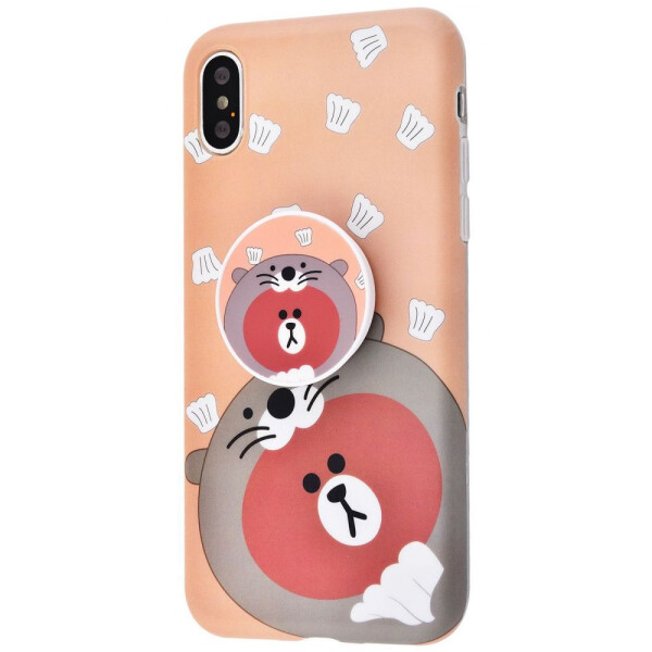 

Чехол-накладка Cute Bear Imd case with pop socket iPhone Xs Max 03