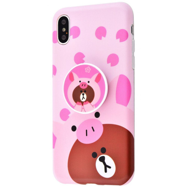 

Чехол-накладка Cute Bear Imd case with pop socket iPhone Xs Max 04