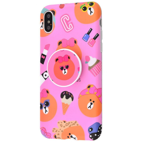 

Чехол-накладка Cute Bear Imd case with pop socket iPhone Xs Max 05