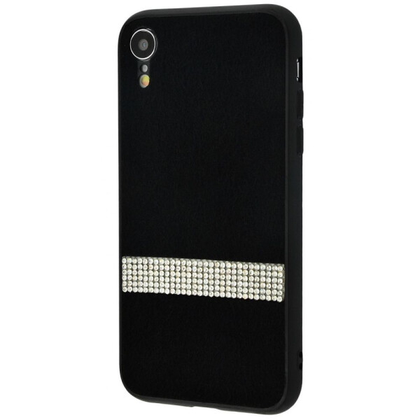 

Чехол-накладка Fluffy swarovski case (Textile+TPU) iPhone Xr black