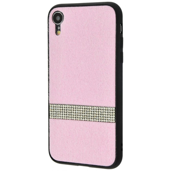 

Чехол-накладка Fluffy swarovski case (Textile+TPU) iPhone Xr pink
