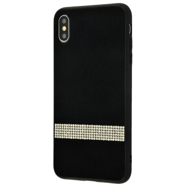 

Чехол-накладка Fluffy swarovski case (Textile+TPU) iPhone Xs Max black