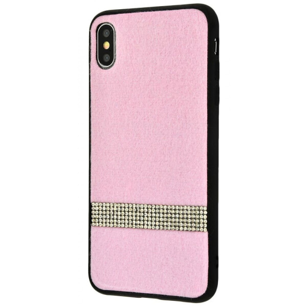 

Чехол-накладка Fluffy swarovski case (Textile+TPU) iPhone Xs Max pink
