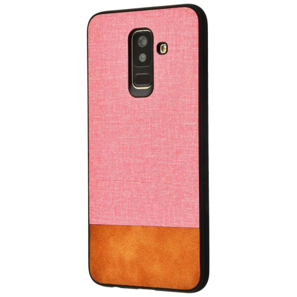 

Чехол-накладка Hard Textile Case Samsung Galaxy A6 Plus 2018 (A605F) pink_brown