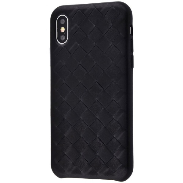 

Чехол-накладка Natural Leather Weaving case iPhone Xs Max black