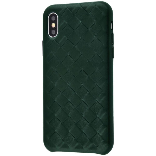 

Чехол-накладка Natural Leather Weaving case iPhone Xs Max forest_green