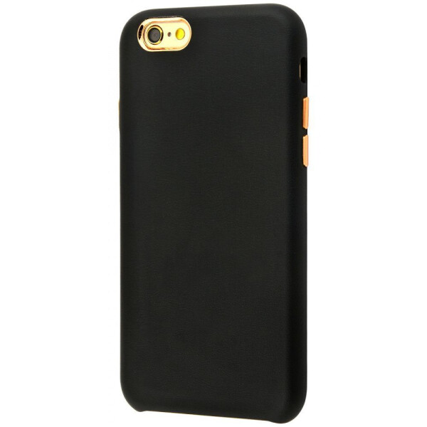 

Чехол-накладка Soft leather case with metal button iPhone 6/6s black
