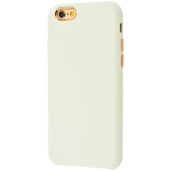 

Чехол-накладка Soft leather case with metal button iPhone 6/6s white