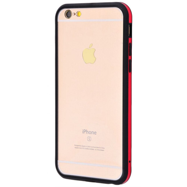 

Чехол-накладка Transparent case TPU+Metal corners iPhone 6/6s red