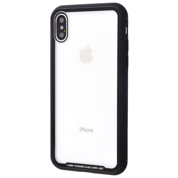 

Чехол-накладка Transparent Glass case+TPU corners iPhone X black