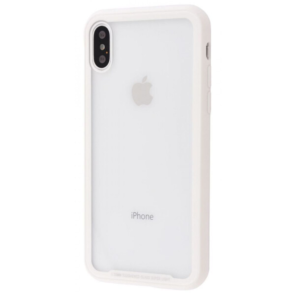

Чехол-накладка Transparent Glass case+TPU corners iPhone X white