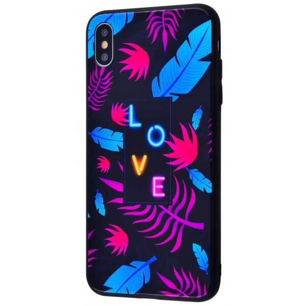 

Чехол-накладка Tropical High quality Case (Tempering glass+TPU) iPhone X/Xs 08