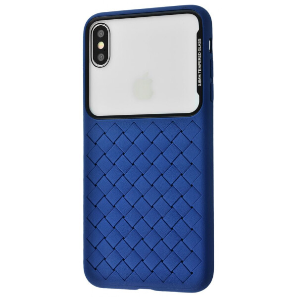 

Чехол-накладка Weaving Case (Tempering Glass+TPU) iPhone X/Xs blue
