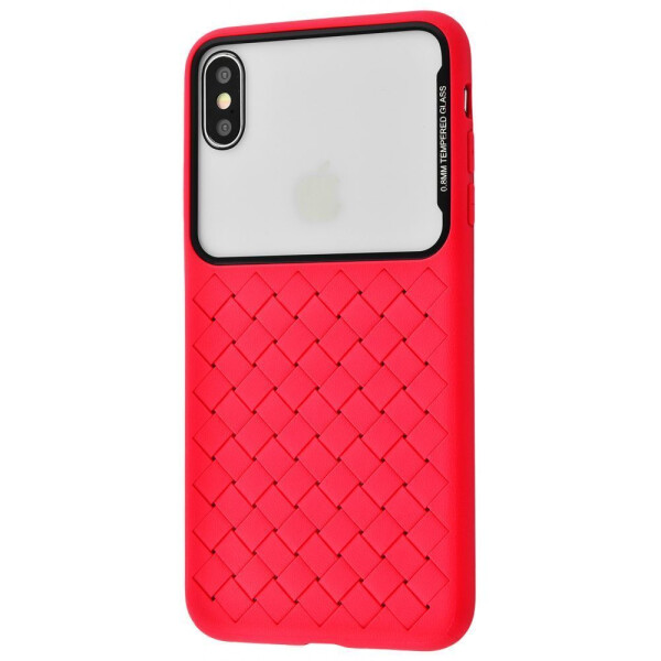 

Чехол-накладка Weaving Case (Tempering Glass+TPU) iPhone Xs Max red