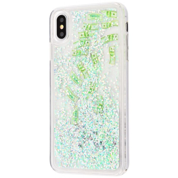

Чехол-накладка Блестки вода Shining Dollars iPhone Xs Max silver