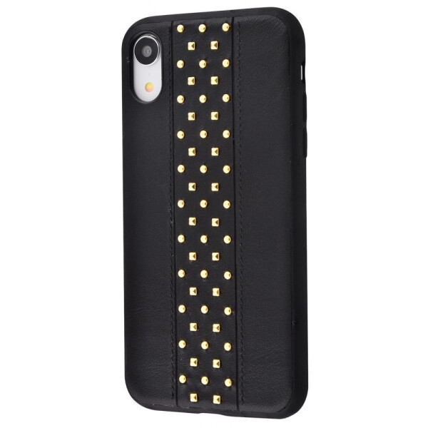 

Чехол-накладка Leather with metal design IPhone Xr black