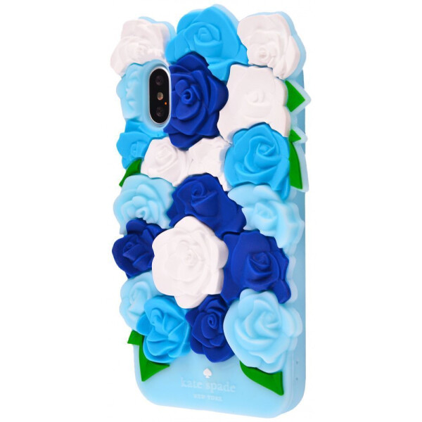 

Чехол-накладка Резина 3D Rose iPhone X blue