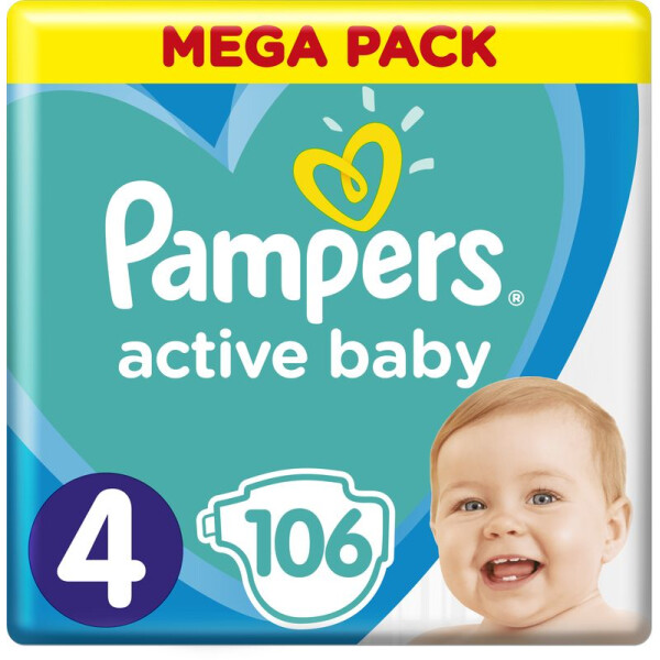 

Подгузники Pampers Active Baby размер 4, 9-14 кг, 106 шт.