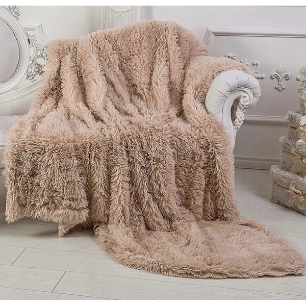 

Плед Koloco Травка 210X230см Бежевый