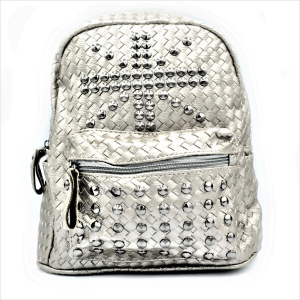 

Рюкзак женский Weatro экокожа Цвет Серебристый 0007-acs-backpack