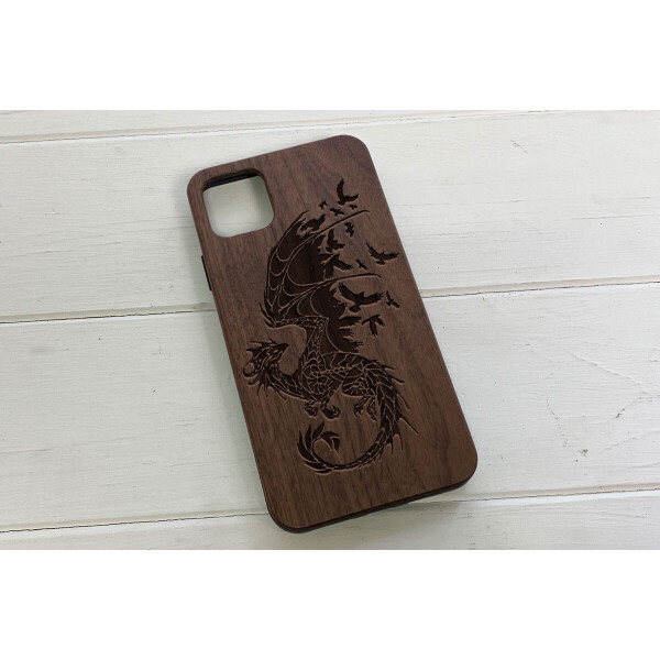 

Деревянный чехол SkinWood Американский орех для iPhone 11 Pro Max Drakon