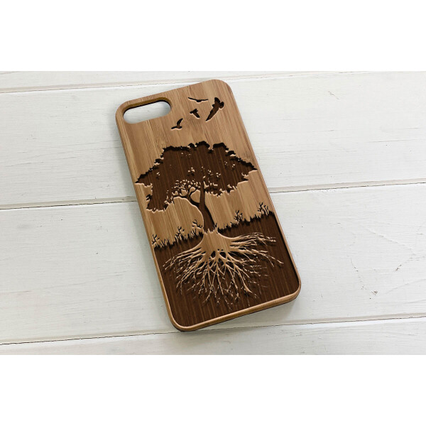 

Деревянный чехол SkinWood Сандал для iPhone 7 Plus с дизайнерской гравировкой Дерево жизни
