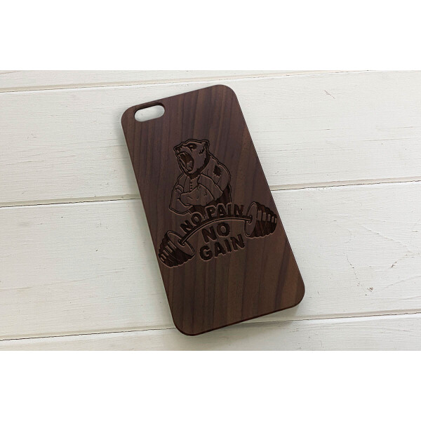 

Деревянный чехол SkinWood Американский орех для iPhone 6 Plus с дизайнерской гравировкой NoPain