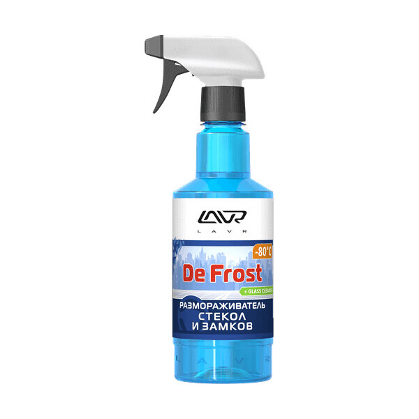 

Размораживатель стекол и замков LAVR DE FROST +glass cleaner -80C 500 мл (Ln1302-L)
