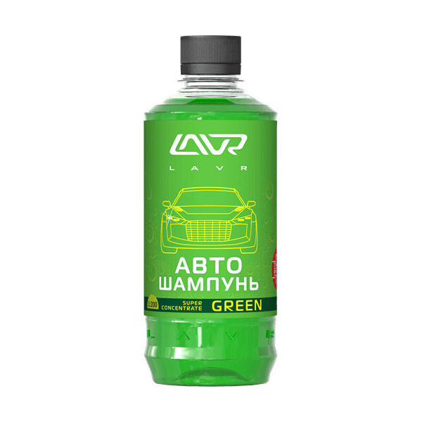 

Автошампунь-суперконцентрат LAVR Green 1:120 - 1:320 450мл (Ln2264)