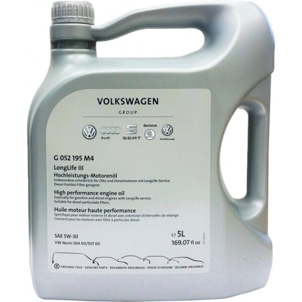 

Масло моторное VAG Longlife III 5W-30 5 л (G052195M4)
