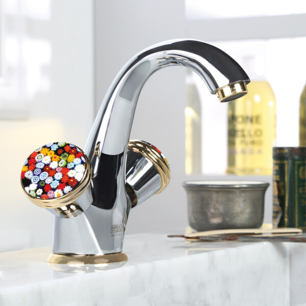 

Смеситель для умывальника SANTAN MURRINE М 181СО0623 ch/g, с донным клапаном