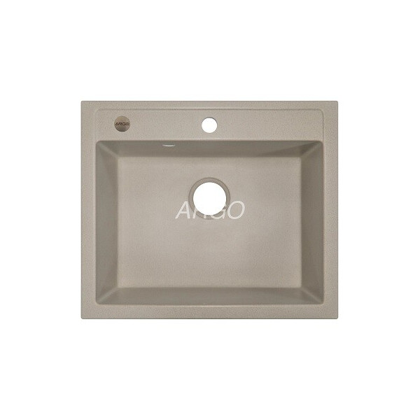

Кухонная мойка ARGO Cubo 590х500х200 сахара, с отверстием для смесителя и переливом