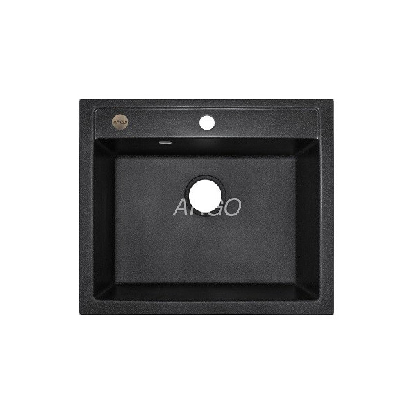 

Кухонная мойка ARGO Cubo 590х500х200 черный, с отверстием для смесителя и переливом