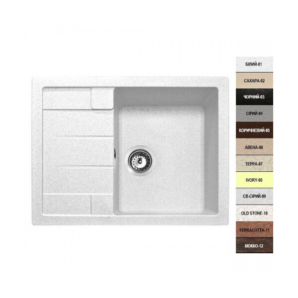 

Кухонная мойка ARGO Stella 650х500х200 графит, с отверстием для смесителя и переливом