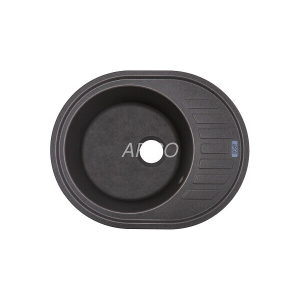 

Кухонная мойка ARGO Ovale 620х500х200 серый, с отверстием для смесителя и переливом