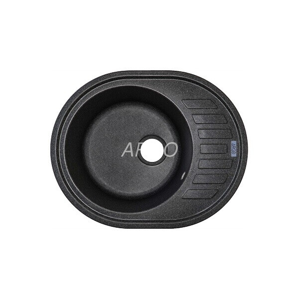 

Кухонная мойка ARGO Ovale 620х500х200 графит, с отверстием для смесителя и переливом