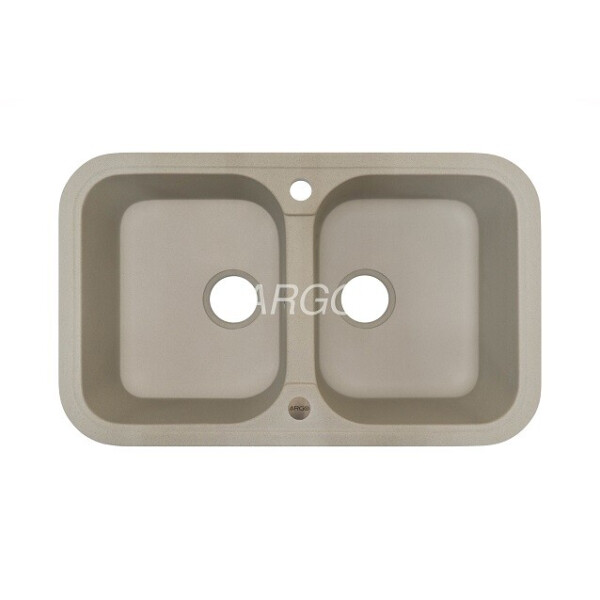 

Кухонная мойка ARGO Gemelli 770х470х190 сахара, с отверстием для смесителя и переливом
