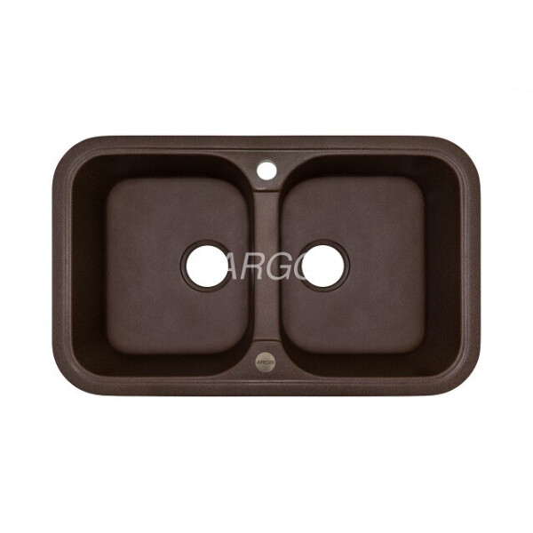 

Кухонная мойка ARGO Gemelli 770х470х190 коричневый, с отверстием для смесителя и переливом
