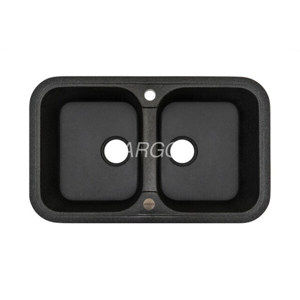 

Кухонная мойка ARGO Gemelli 770х470х190 графит, с отверстием для смесителя и переливом