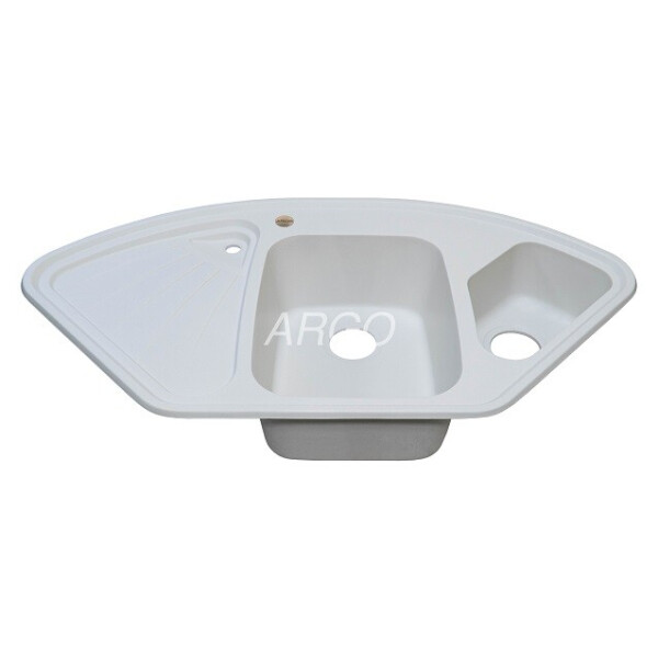 

Кухонная мойка ARGO Trapezio 1060х575х190 белый, с отверстием для смесителя и переливом