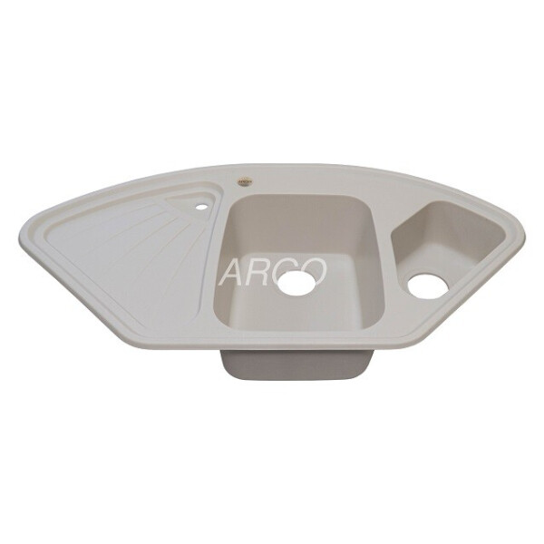 

Кухонная мойка ARGO Trapezio 1060х575х190 айвори, с отверстием для смесителя и переливом