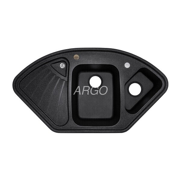 

Кухонная мойка ARGO Trapezio 1060х575х190 черный, с отверстием для смесителя и переливом