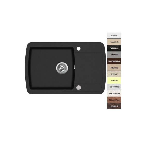

Кухонная мойка ARGO Premio 780х500х200 терра, с отверстием для смесителя и переливом